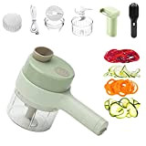 HERNAN Mini 4 in 1 Handheld Electric Vegetable Cutter Set,Multi Function Wireless Electric Food Chopper,Food Electric Chopper,Vegetable Dicer Kitchen Tools,for ...