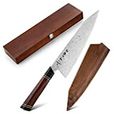 HEZHEN 21.5 cm Kiritsuke Couteau de Chef 110 Couches Couteau de Cuisine en Acier Damas Couteau Multifonction Manche Octogonal avec ...