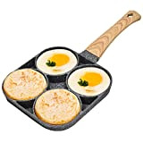 HOHAOO Poêle à œufs antiadhésive en aluminium avec 4 trous pour cuisinière à induction