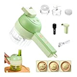 Homezo Upgraded Electric Food Chopper,Homezo Vegetable Chopper,Multifunctional Wireless Electric Grinder,4 in 1 Portable Handheld Electric Wireless Vegetable Cutter Set (1 ...
