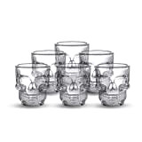 HostelNovo - Lot de 6 verres motif tête de mort en verre résistant - Idéal pour les occasions spéciales - ...