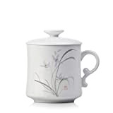 HRDZ Tasse Tasse à café céramique Peinte à la Main Filtre Tasse avec Couvercle Tasse Bureau Tasse à thé Grand ...