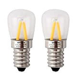 HRYSPN E14 Réfrigérateur Ampoule Filament LED T22 220V 2W Remplacement 25W Halogène, Blanc chaud 2700K, 2 pièces