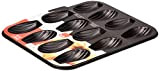 Ibili 820502 Plaque de 12 madeleines, Acier, Noir, 25,9 x 20,9 x 1,4 cm
