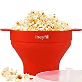 iheyfill Popcorn Popper, micro-ondes de silicone bol pliable, Popcorn Maker Avec Poignées