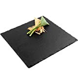 Ilsa - Assiette plate carrée, 25 cm, en ardoise naturelle