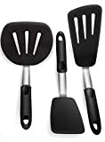 iNeibo ustensiles de Cuisine Set de 3 spatule Silicone, Spatule en Silicone Alimentaire & Acier Inoxydable