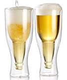 infactory paroi double lunettes: verre à bière à double paroi, 0,33l en lot de 2 (verre à bière cadeau)