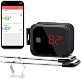 Inkbird IBT-2X Thermomètre Cuisine Bluetooth avec 2 Sonde Temperature,Thermometre Four avec Fonction de Minuterie et d'alarme,BBQ Thermometre de Cuisson pour ...