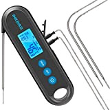 Inkbird Thermomètre de Cuisine Bluetooth IHT-2PB, Thermomètre à Viande Numérique Rechargeable par USB avec 2 Sondes Externes, Thermomètre à Lecture ...
