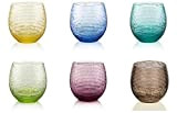 IVV Lot de 6 verres à eau à vin Transparent Multicolore Verre 25 cl