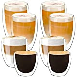 IZSUZEE Verre Double Paroi 8 set, Utilisé pour Cappuccino, Espresso Tassen, Tasse a Cafe Vaisselle et Arts de la Table, ...
