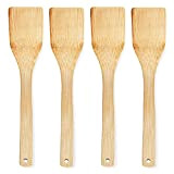 Joejis Ustensiles de Cuisine Bois de Bambou Ensemble Cuisine en Bois 4 ustensiles de qualité cuillère en Bois, spatule en ...
