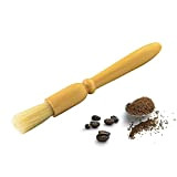 Jojomino Brosse à café à poils naturels avec manche en bois pour expresso