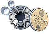 JOKUMO Ensemble de 12 emporte-pièces/emporte-pièce rond et rond en acier inoxydable de qualité commerciale 18/8 304 - Taille marquée en ...