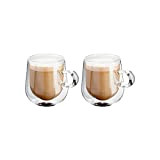 Judge - Tasse à café latte en verre avec anse JDG35 - double paroi/isolation sous vide/thermorésistant - compatible lave-vaisselle - ...
