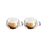 Judge - Tasse à cappuccino en verre avec anse JDG30 - double paroi/isolation sous vide/thermorésistant - compatible lave-vaisselle - fabrication ...