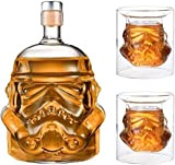 JUSSES Carafe à whisky créative transparente, carafe à whisky, pour whisky, vodka et vin, 1 * bouteille (750 ml) et ...