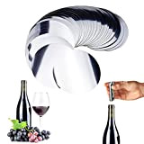 JUZICHEN 50 Pièces Vin Pourer Disque, Disques De Vin Verseur, Verseur De Vin en Aluminium, Feuille De Vin Verseur, Disque ...