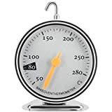 JZK Thermomètre de four à cadran en acier inoxydable pour four à ventilateur/aga/gaz - Moniteur de température du four à ...
