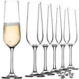 KADAX Lot de 6 flûtes à champagne 200 ml, flûtes à champagne pour la maison, transparentes Coupes à champagne avec ...