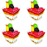 KAHEIGN 100 Pièces Mini Coupes à Dessert, 70ml Gobelets à Dessert Trapézoïdaux en Plastique Coupe Apéritif Parfait Clair Bol De ...
