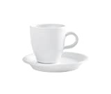 Kahla Set of 2 White Porcelain Espresso Doppio Cups and Saucers
