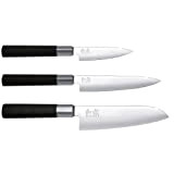 Kai 67-310 Serie de 3 couteaux 'wasabi black', Noir, 39,2 x 15,3 x 2,6 cm