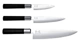 Kai Wasabi Jeu de 3 couteaux de cuisine Couteau de chef 20 cm Couteau universel 15 cm Couteau d’office 10 ...
