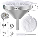 Kalave Entonnoir de cuisine de qualité supérieure avec filtre à mailles 200 filtres, entonnoir en acier inoxydable de qualité alimentaire ...