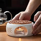 Kamenda Théière en céramique support de chauffe-thé isolation thé café chauffe- chauffe- chauffe-bougie support thé