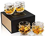 KANARS 4 Pièces Verre a Whisky, Verres à Whiskey en Cristal pour Scotch, Martini, Whisky, Cognac, Belle Boîte Cadeau, 320 ...