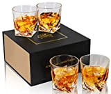 KANARS Verre à Whisky, Verres a Whiskey en Cristal pour Scotch, Whisky, Martini, Cognac, 300 ml, Lot de 4 Pièces, ...