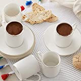 KARACA Elda pour 6 personnes, Ensemble de tasses à café turc tasse à expresso 6X et soucoupe 6X, tasses à ...