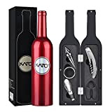 Kato Wine Accessories Gift Set - Kit ouvre-Bouteille de vin, Tire-Bouchon, Anneau Anti-Goutte, Coupe-Capsule, verseur et Bouchon de vin, Cadeau ...