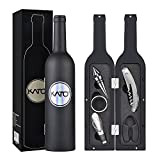 Kato Wine Accessories Gift Set - Kit ouvre-Bouteille de vin, Tire-Bouchon, Anneau Anti-Goutte, Coupe-Capsule, verseur et Bouchon de vin, Cadeau ...