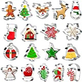 Keapaty Lot de 18 emporte-pièces de Noël pour pâtisserie – Arbre de Noël, bonhomme en pain d'épices, flocon de neige, ...