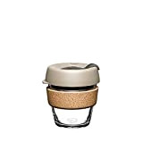 KeepCup Tasse à café réutilisable en verre trempé | Tasse de voyage avec couvercle anti-éclaboussures, bande de liège, légère, sans ...