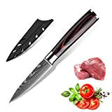 KEPEAK 9.5cm Couteau D'office, Couteaux de Cuisine Tranchants en Acier Inoxydable Multi-Tailles avec Poignée Confortable, Couteau de Chef Anti-Rouille pour ...