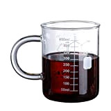 KINTRADE Tasse de bécher à la caféine Tasse à bécher graduée avec poignée Coupe en Verre borosilicaté