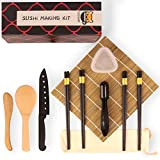 Kit sushi complet. Sushi maker kit complet professionnel (15 pièces) Appareil à sushi composé de natte professionnelle en bambou, couteau, ...