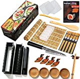 Kit sushi maki maker complet Appareil et Moules à Sushi Kit de Préparation à Sushi Coffret avec natte en bambou, ...