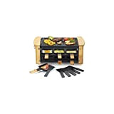 Kitchen chef - appareil à raclette 6 personnes 900w + grill kcwood.6rp