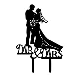Kitchen-dream Silhouette de Mariage des mariés, M. et Mme Wedding Cake Topper, décorations de Mariage, Acrylique Cake Topper pour Les ...