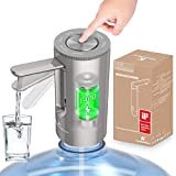 KitchenBoss Distributeur d'eau en Bouteille Electrique: Pompe Bouteille a Eau Potable,Charge USB Type-C,Distributeur d'eau pour Bouteilles de 3.8-18.9 litres, G105/Argent,Pompe ...