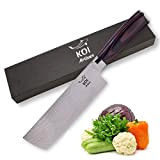 Koi Artisan Nakiri Couteau de cuisine - Couteau de cuisine à lame de 17,8 cm