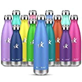 KollyKolla Gourde Inox Isotherme - 350/500/650/750ml, Bouteille d'eau Acier Inoxydable à Double Paroi Reutilisable Gourdes Sans BPA Etanche Bidon Anti ...