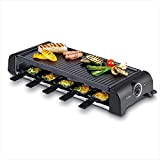 Korona 45060 Raclette pour 10 personnes | Raclette XXL avec 10 poêlons & spatules en bois | Plaque de gril ...