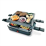 Korona 45081 Raclette pour 4 personnes | Raclette carrée avec 4 poêlons & spatules | Avec plaque de gril antiadhésive ...