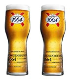 Kronenbourg 1664 Pint Glasses CE Marked 568 millilitre/20 ounce (Set of 2) by Kronenbourg 1664